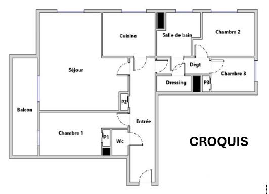 Appartement - 80 m² - 4 pièces