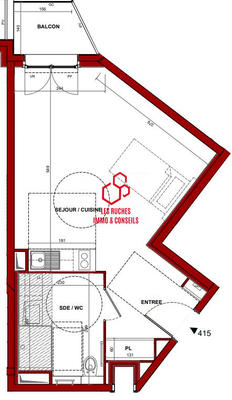 Appartement - 35 m² - 1 pièce