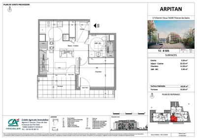 Appartement - 43 m² - 2 pièces