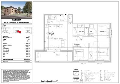 Appartement - 80 m² - 4 pièces