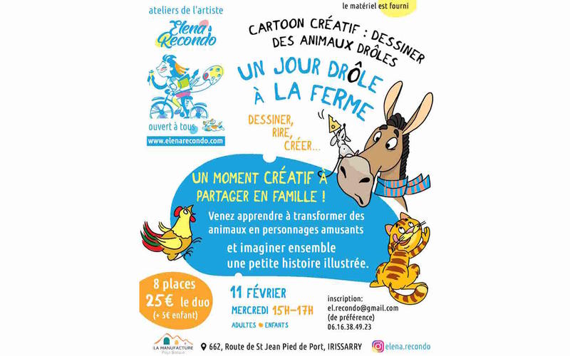 Ateliers Manufacture Pays Basque - Cartoon créatif : dessiner des animaux drôles