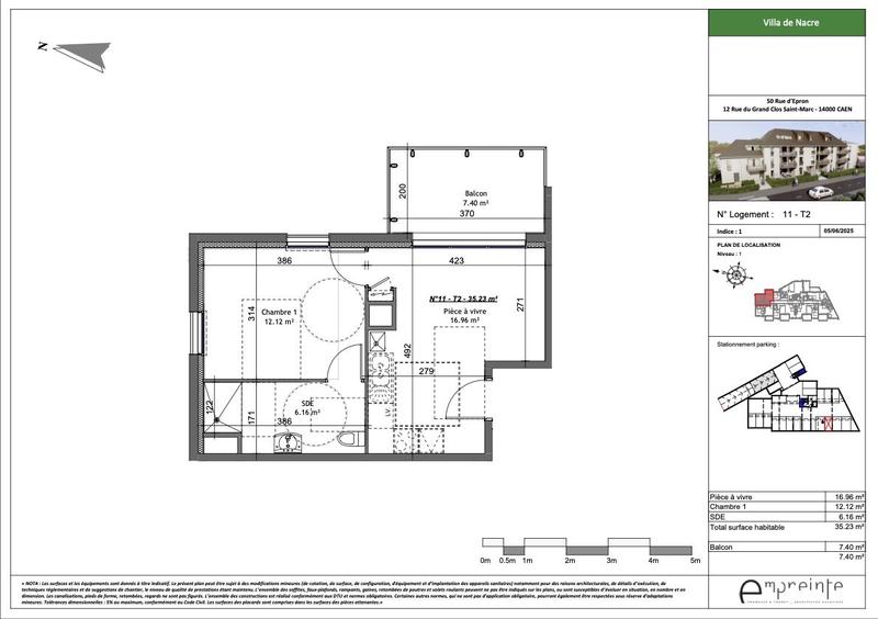 Appartement - 35 m² - 2 pièces