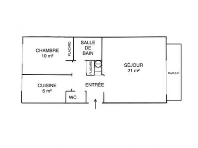 Appartement - 50 m² - 2 pièces