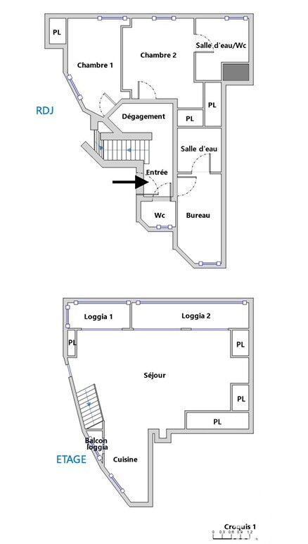 Duplex - 100 m² - 3 pièces