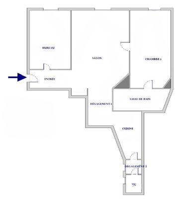 Appartement - 45 m² - 2 pièces