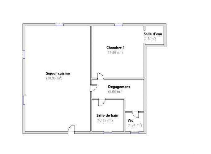 Appartement - 79 m² - 2 pièces