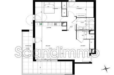 Appartement - 70 m² - 3 pièces