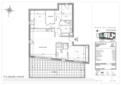 Appartement - 94 m² - 4 pièces