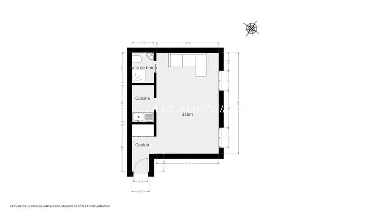 Appartement - 22 m² - 1 pièce