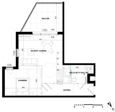 Appartement - 44 m² - 2 pièces