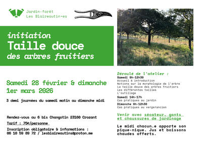 Week-end d'initiation à la taille douce des arbres fruitiers
