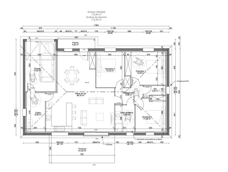 Maison - 110 m² - 5 pièces