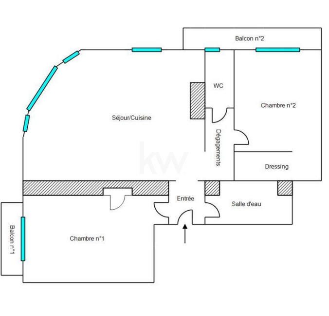 Appartement - 64 m² - 3 pièces