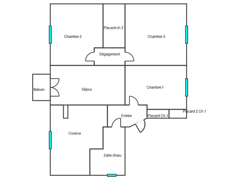 Appartement - 55 m² - 4 pièces