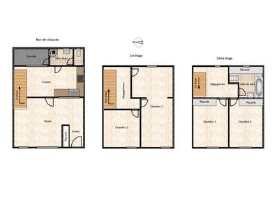 Maison de village - 115 m² - 5 pièces