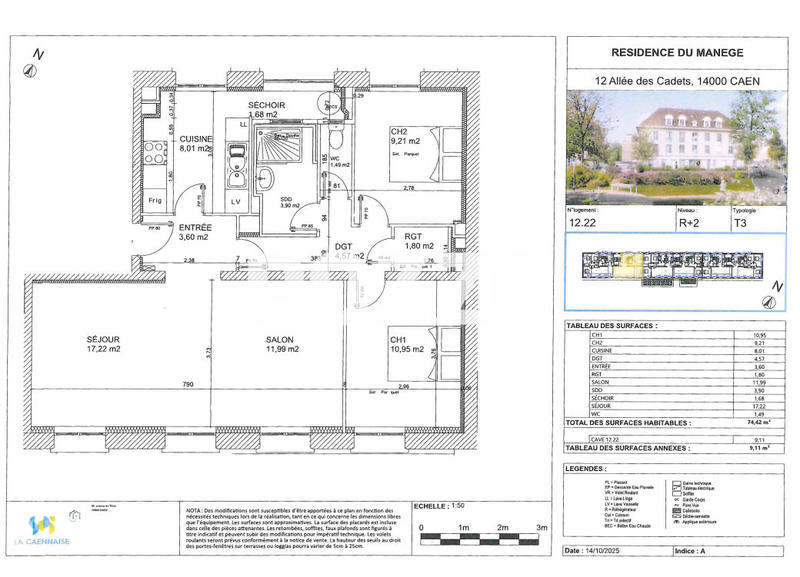 Appartement - 74 m² - 3 pièces
