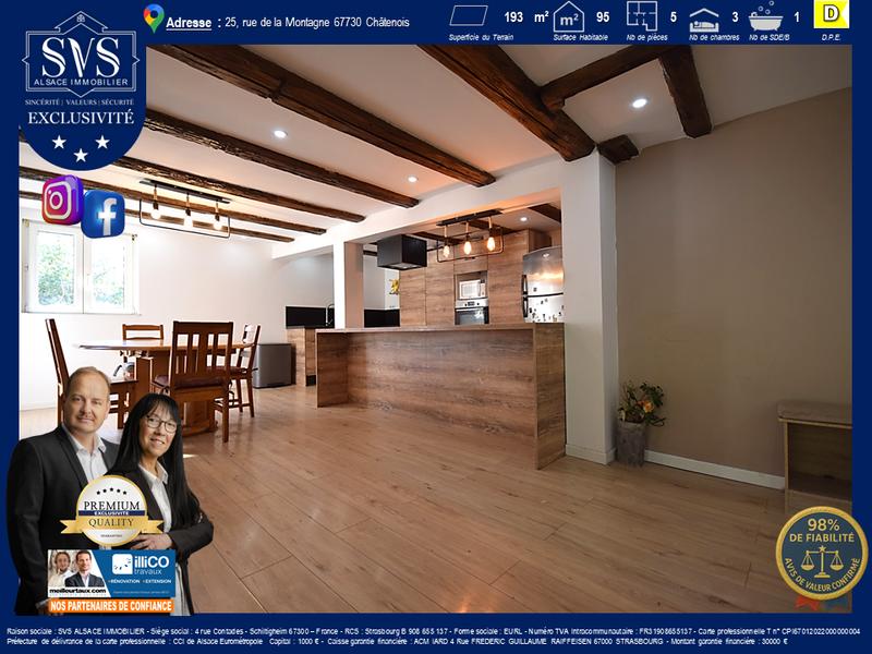 Maison - 96 m² - 5 pièces