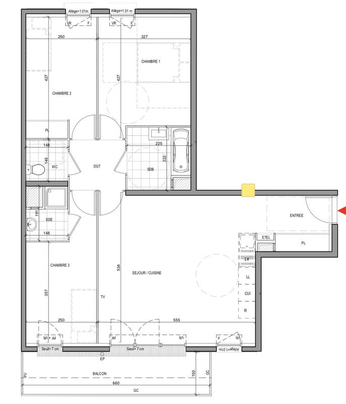 Appartement - 80 m² - 4 pièces