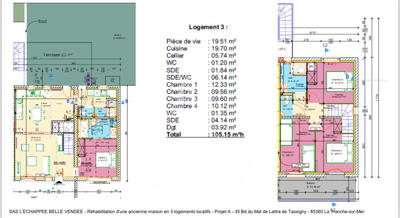 Appartement - 105 m² - 5 pièces