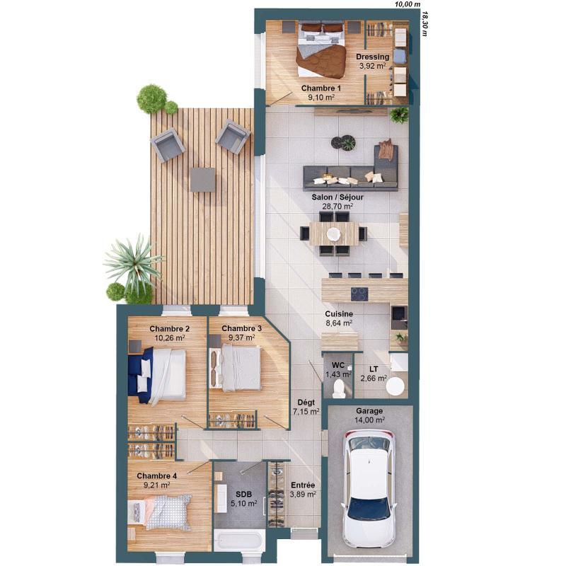 Maison - 99 m² - 6 pièces