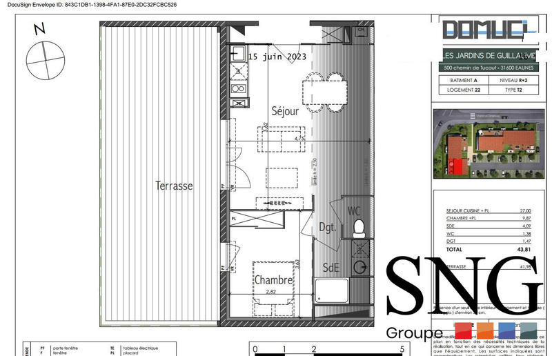 Appartement - 44 m² - 2 pièces