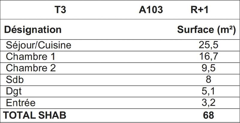 Appartement - 68 m² - 3 pièces