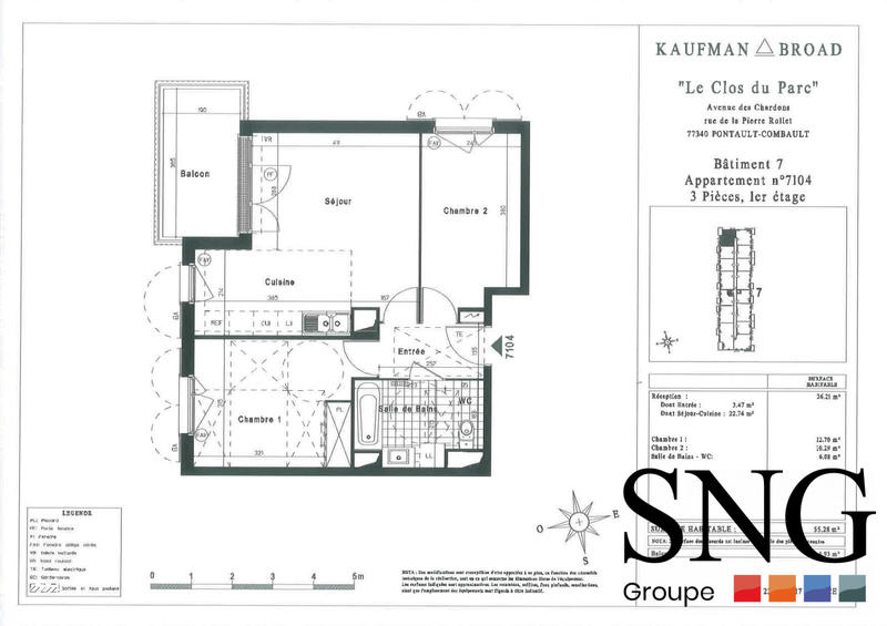Appartement - 55 m² - 3 pièces