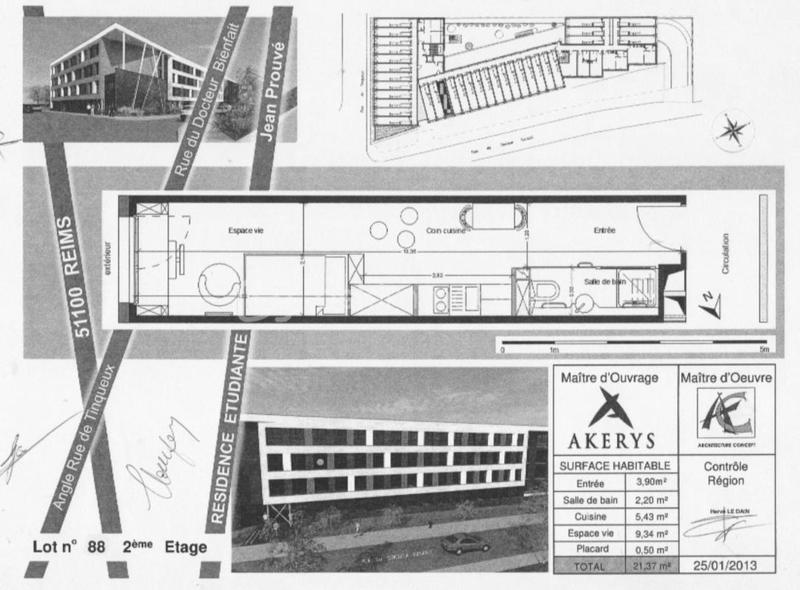Appartement - 21 m² - 1 pièce