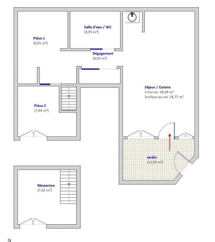 Appartement - 57 m² - 2 pièces