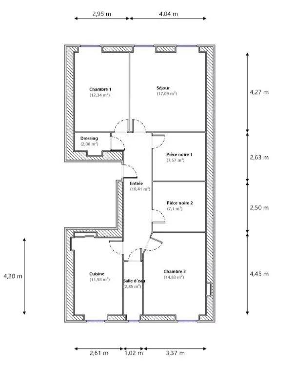 Appartement - 85 m² - 4 pièces