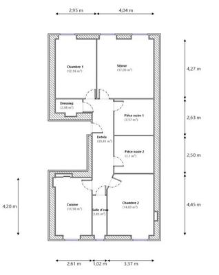 Appartement - 85 m² - 4 pièces