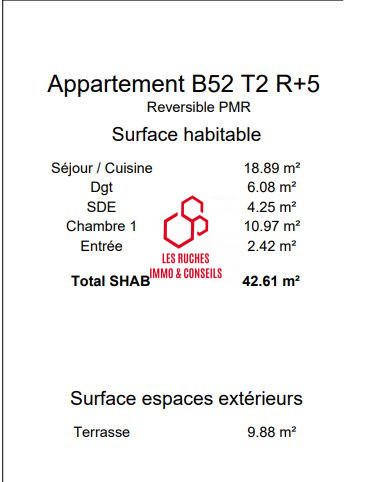 Appartement - 43 m² - 2 pièces