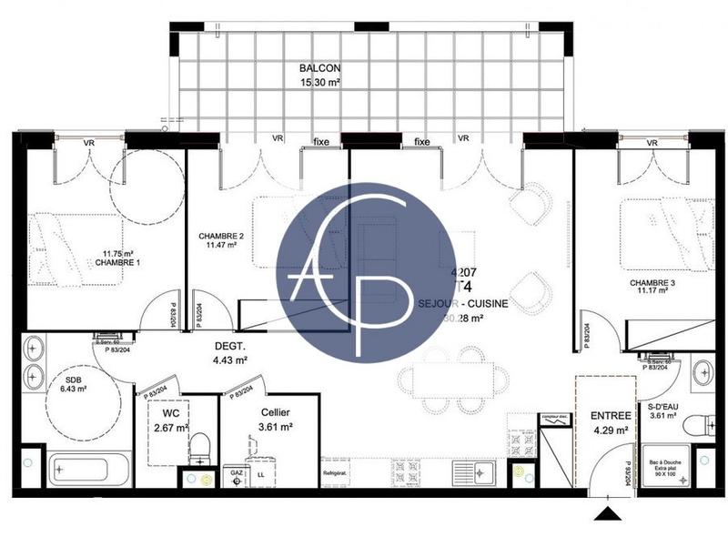 Appartement - 90 m² - 4 pièces