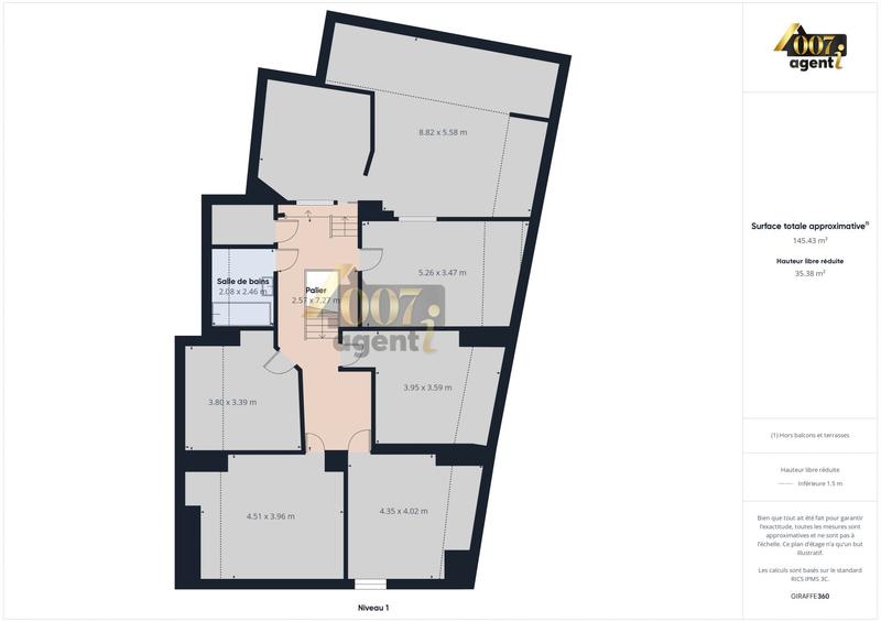 Duplex - 190 m² - 9 pièces