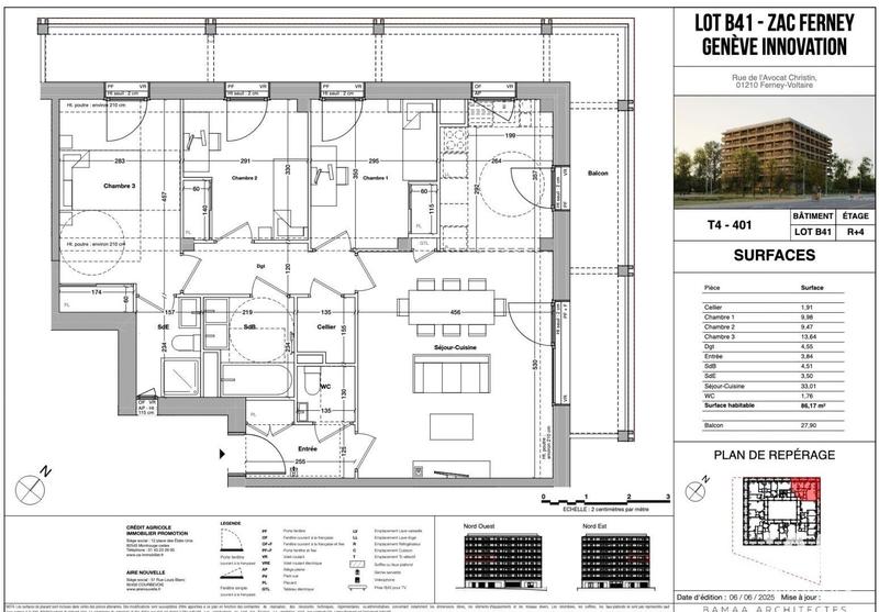 Appartement - 86 m² - 4 pièces