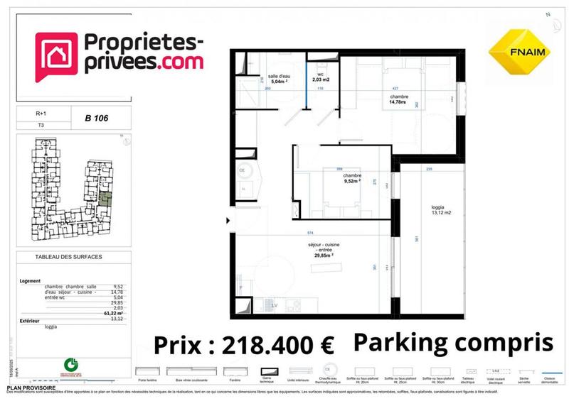 Appartement - 67 m² - 3 pièces