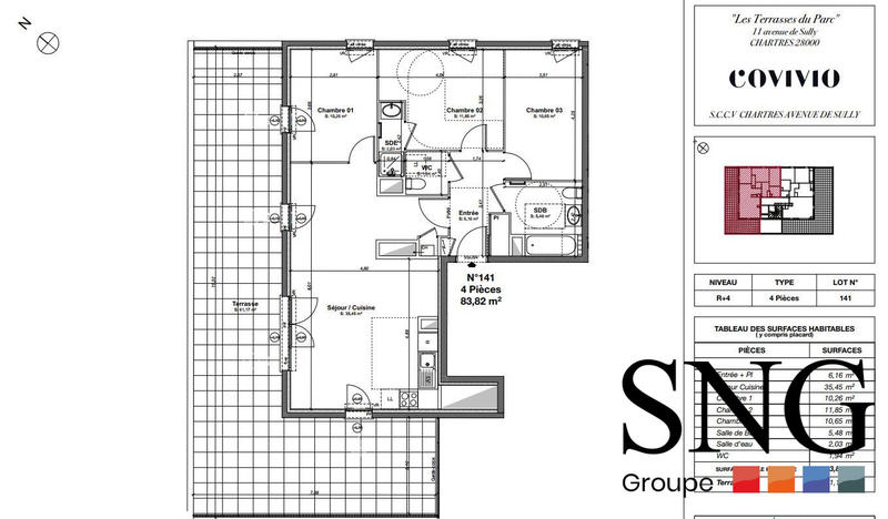 Appartement - 84 m² - 4 pièces