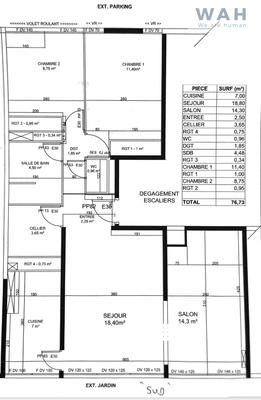 Appartement - 76 m² - 4 pièces