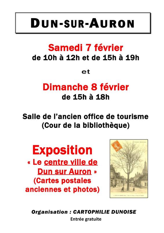 Exposition de cartes postales "Le Centre-ville de Dun-sur-Auron"