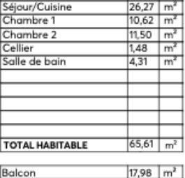 Appartement - 66 m² - 3 pièces