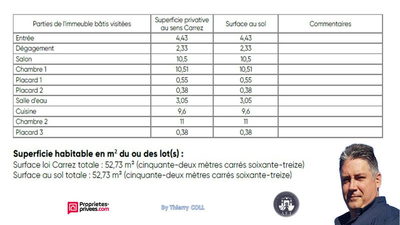 Appartement - 52 m² - 3 pièces