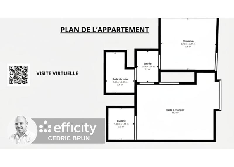 Appartement - 26 m² - 2 pièces