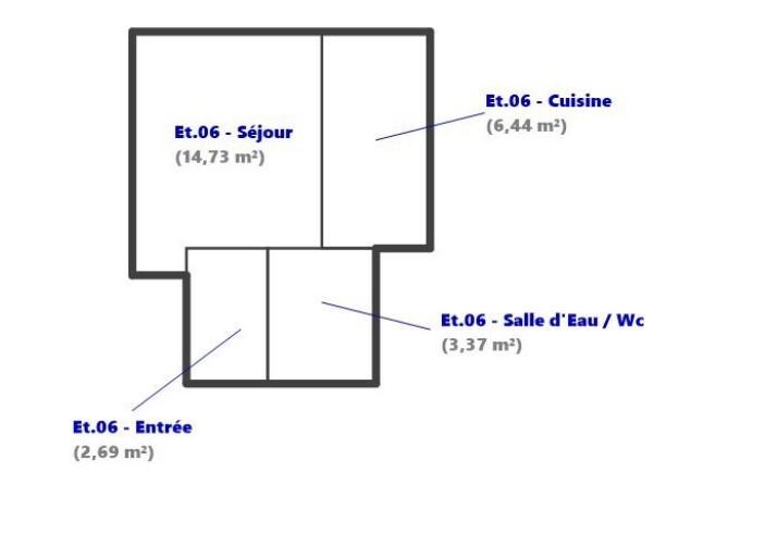 Appartement - 27 m² - 1 pièce