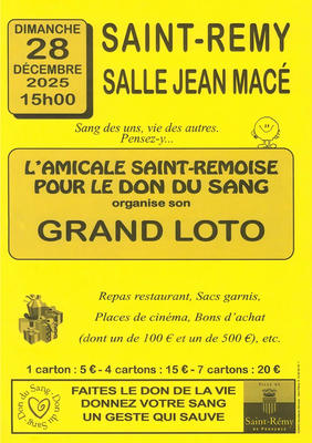 Loto de l'amicale saint-rémois pour le don du sang