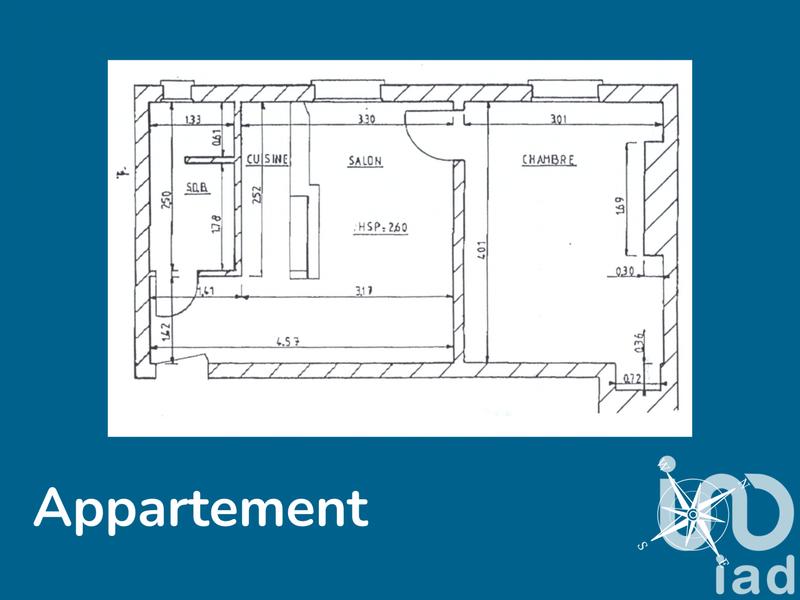 Appartement - 30 m² - 2 pièces