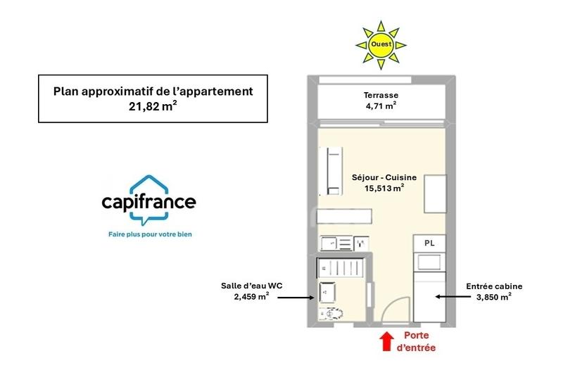 Appartement - 22 m² - 1 pièce