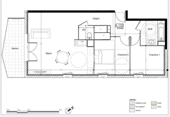 Appartement - 72 m² - 3 pièces