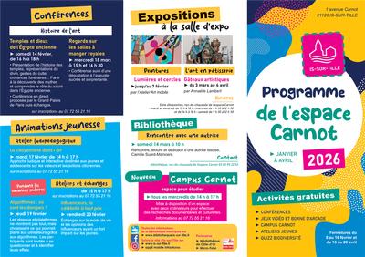 Programmation de l'espace Carnot