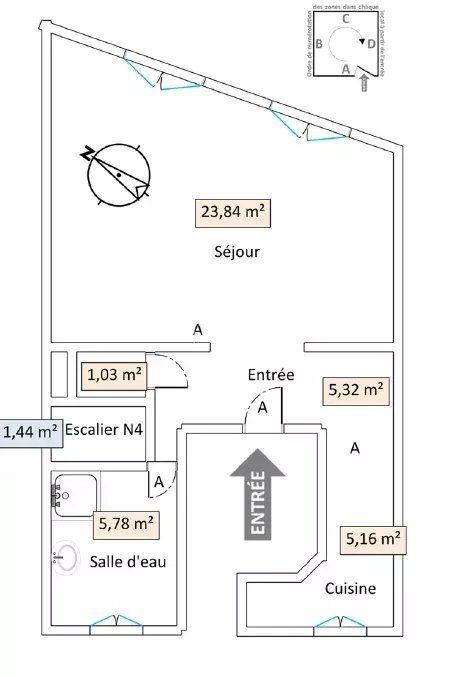 Appartement - 54 m² - 3 pièces