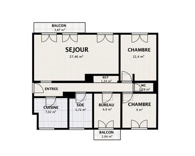 Appartement - 81 m² - 4 pièces